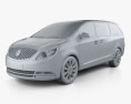 Buick GL8 2014 3D-Modell clay render