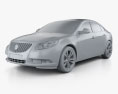 Buick Regal 2014 3D-Modell clay render