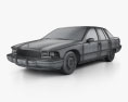 Buick Roadmaster 세단 1996 3D 모델  wire render