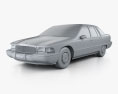 Buick Roadmaster sedan 1996 3d model clay render