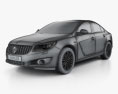 Buick Regal 2016 3d model wire render