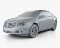 Buick Regal 2016 3d model clay render