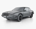 Buick Riviera 1993 3d model wire render