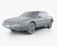 Buick Riviera 1993 3d model clay render