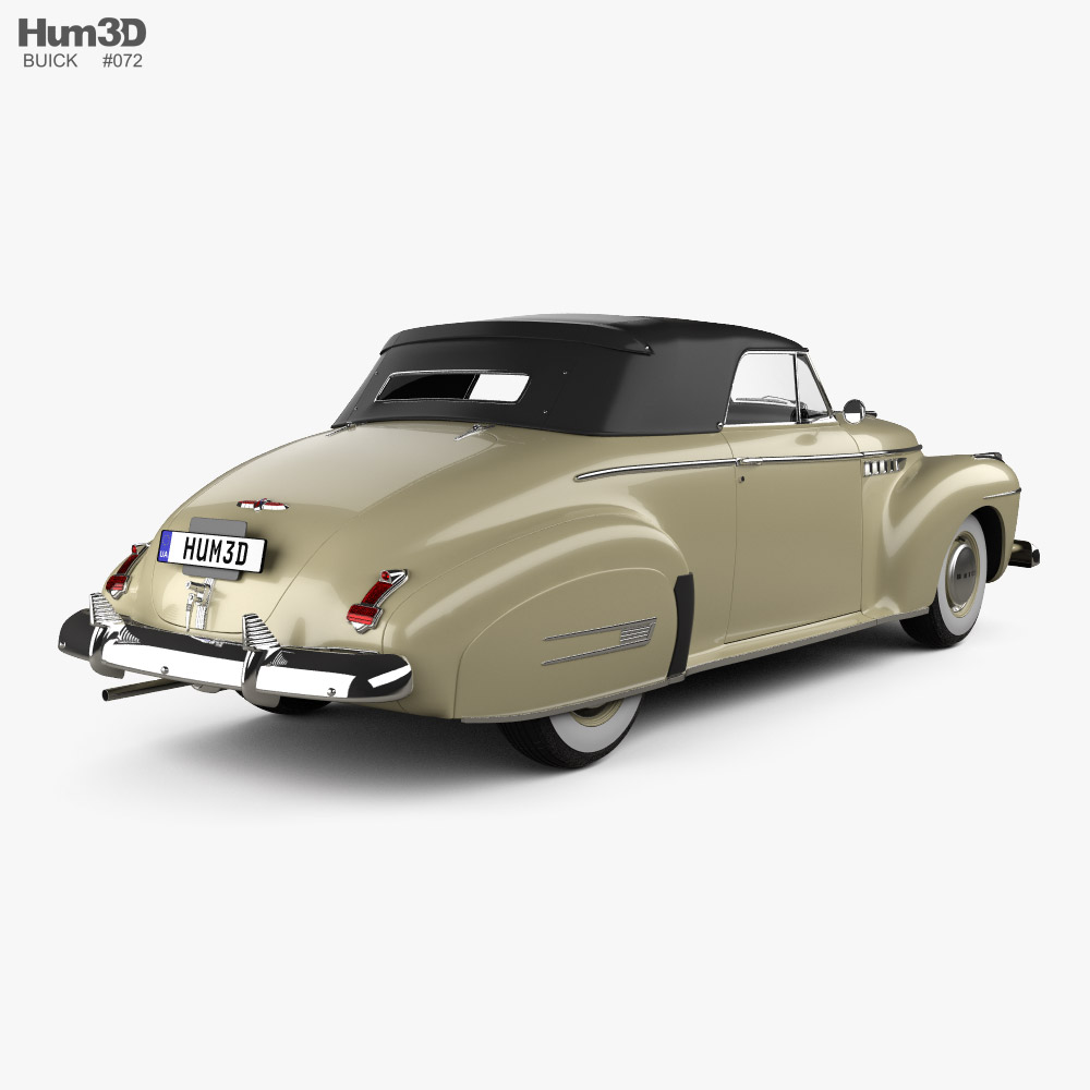 Buick Roadmaster Cabriolet 1941 3D-Modell Rückansicht