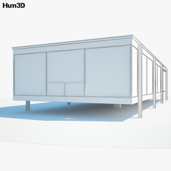 Farnsworth House 3D model - Architecture on Hum3D