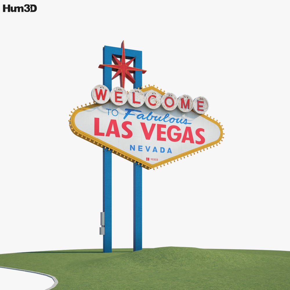 Bienvenido al cartel de Las Vegas Modelo 3D