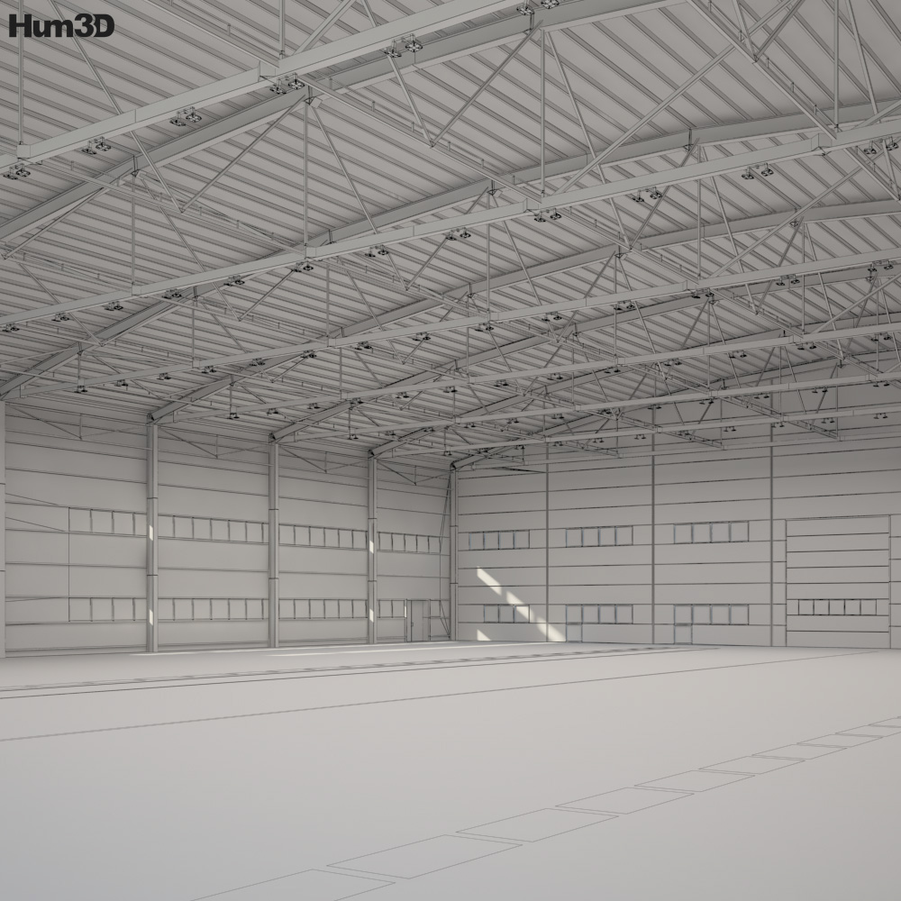 Aircraft hangar 3D model - Architecture on Hum3D