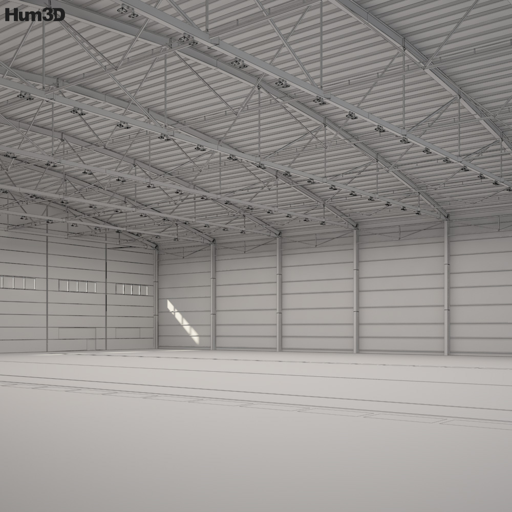 Aircraft hangar 3D model - Architecture on Hum3D