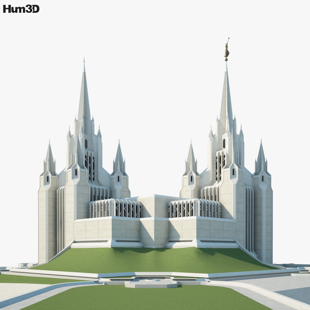 San Diego California Temple 3D model