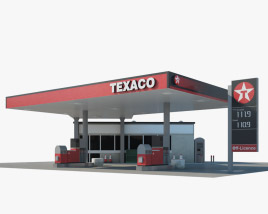 Texaco Posto de gasolina 01 Modelo 3d