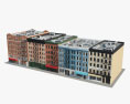 Brick buildings 3d model
