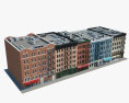 Brick buildings 3d model