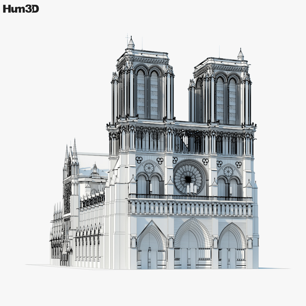 Notre Dame De Paris 3D Model - Architecture On Hum3D