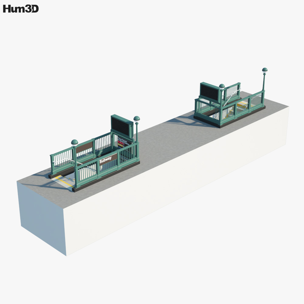 Subway Entrance New York 3D model Architecture on Hum3D