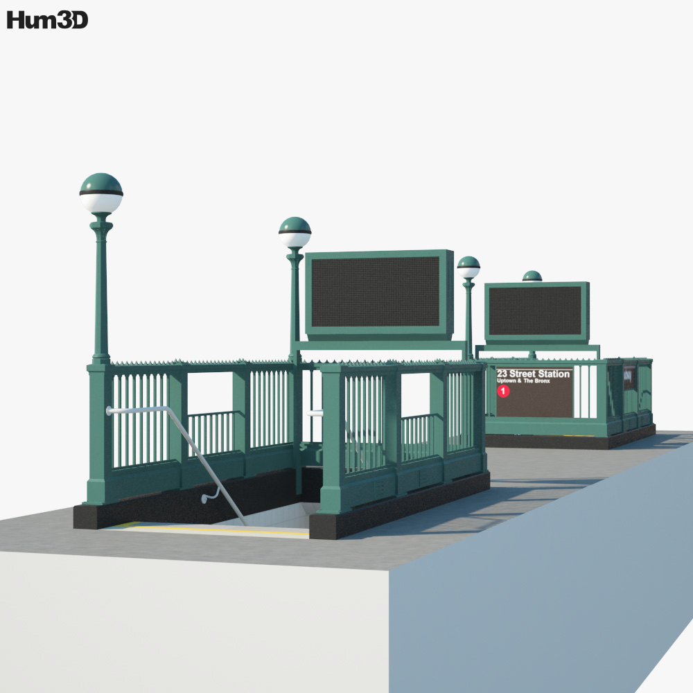 Subway Entrance New York 3D model Architecture on Hum3D