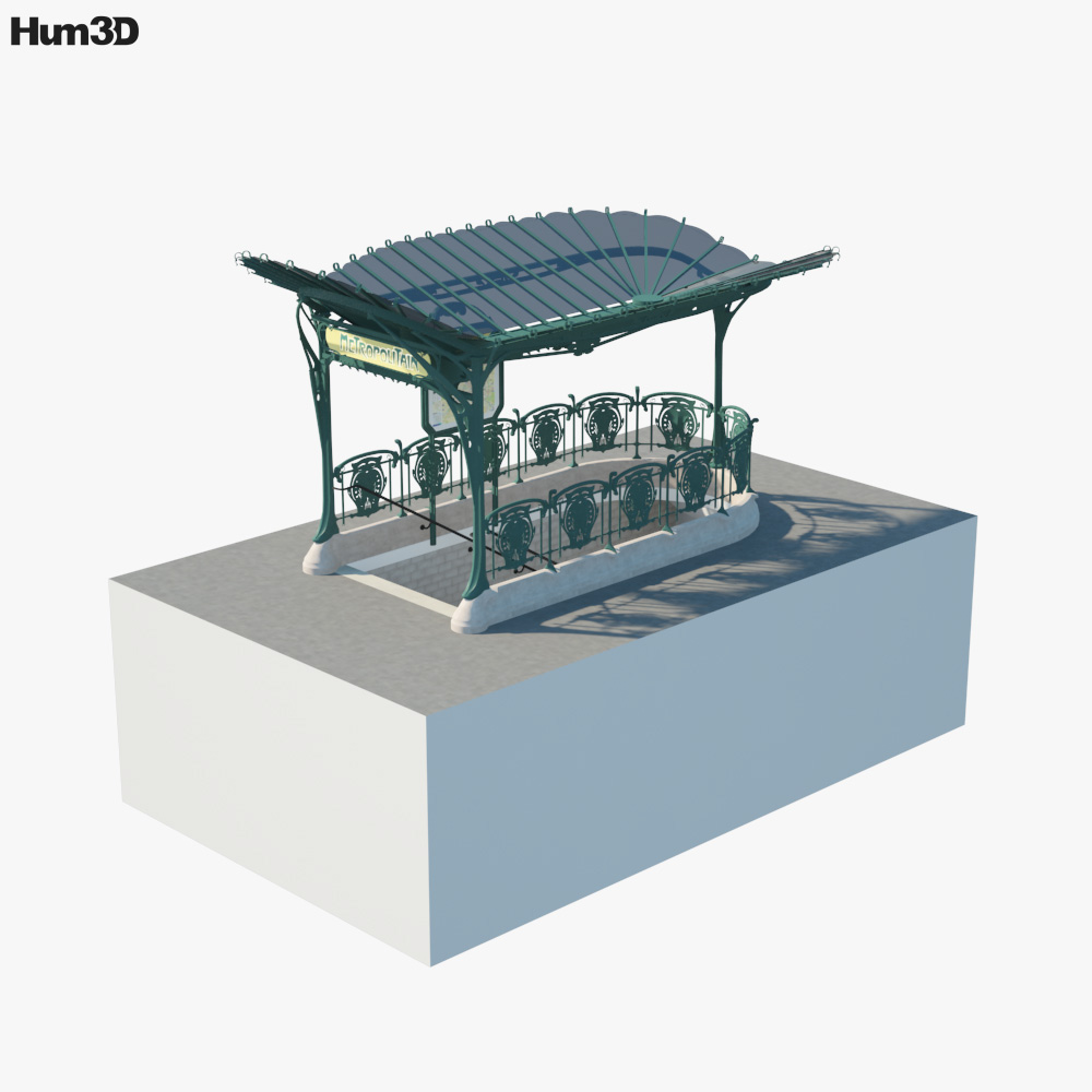 Entrada del metro de París Modelo 3D - Arquitectura on Hum3D