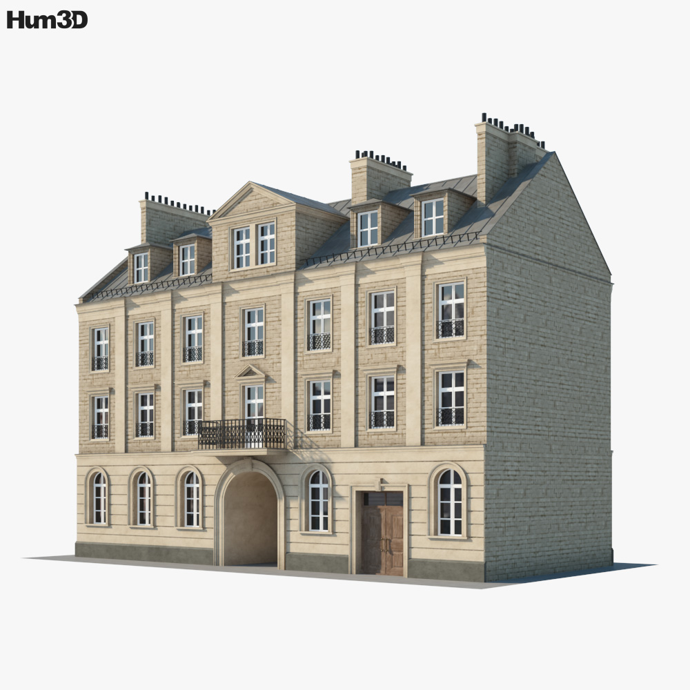 Europäisches Gebäude V03 3D-Modell