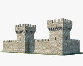 Mittelalterliche Mauer 3D-Modell