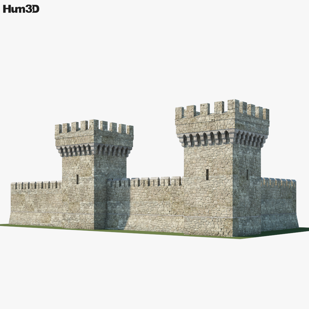Muraille médiévale Modèle 3D