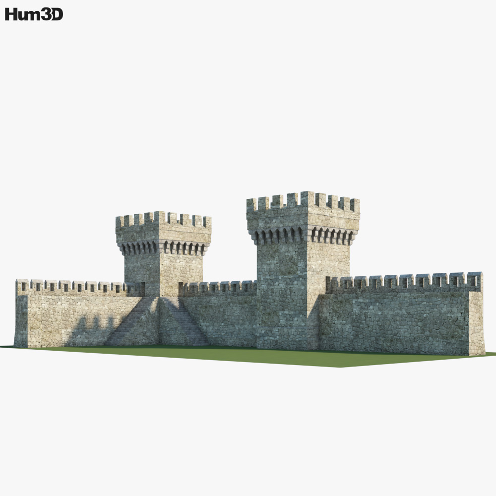 Medieval wall V01 3d model