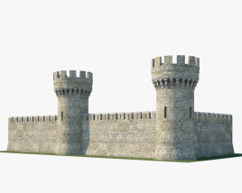 Muraille médiévale V02 Modèle 3D