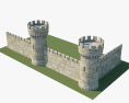 Medieval wall V02 3d model