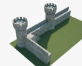 Medieval wall V02 3d model