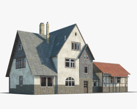 ヨーロッパの郊外の家 3Dモデル