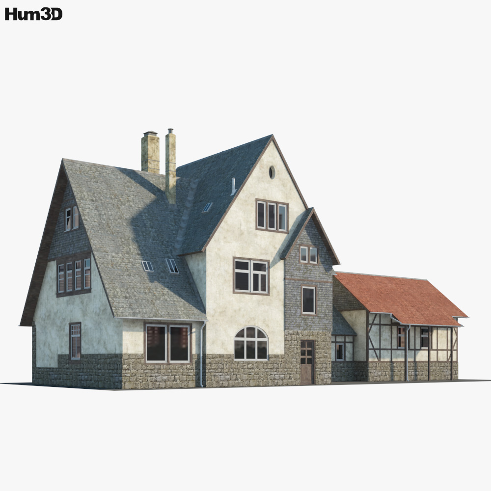 Casa suburbana europea Modelo 3D