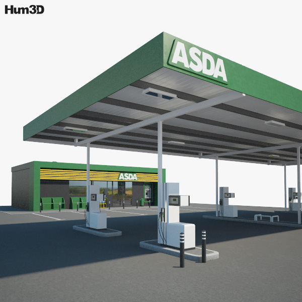 ASDA gas station 001 3D model