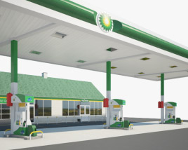 BP gas station 001 3D model