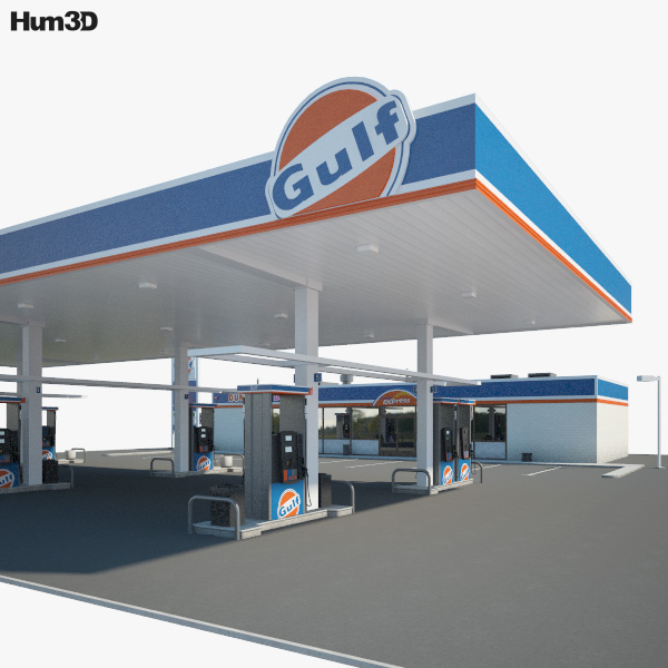 Gulf gas station 001 3D model