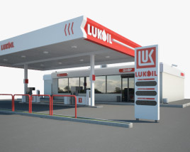 Lukoil 加油站 001 3D模型