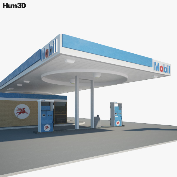 Mobil Posto De Gasolina 001 Modelo 3d Arquitectura No Hum3d