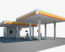 Shell gas station 001 3D model