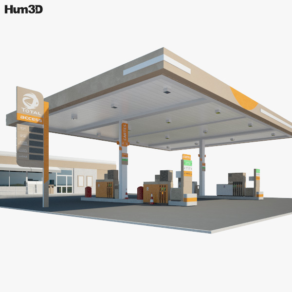 Total Access gas station 001 3D model