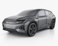 Byton Electric SUV avec Intérieur 2018 Modèle 3d wire render