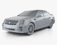 Cadillac STS 2010 3D模型 clay render