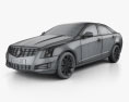 Cadillac ATS 2016 3D模型 wire render