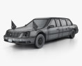 Cadillac DTS Лімузин 2006 3D модель wire render