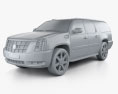 Cadillac Escalade ESV 2013 3d model clay render