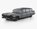 Cadillac Fleetwood 75 Miller-Meteor Катафалк 1959 3D модель wire render