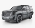 Cadillac Escalade 2018 3D模型 wire render