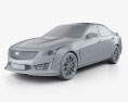 Cadillac CTS V 2018 3D模型 clay render