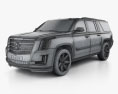 Cadillac Escalade ESV Platinum 2018 3D 모델  wire render