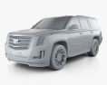 Cadillac Escalade (EU) 2018 3D模型 clay render
