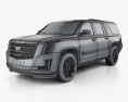 Cadillac Escalade ESV Platinum (EU) 2018 3D模型 wire render