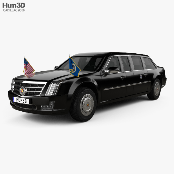 Cadillac US Presidential State Car HQインテリアと 2017 3Dモデル