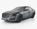 Cadillac CTS with HQ interior 2016 3d model wire render